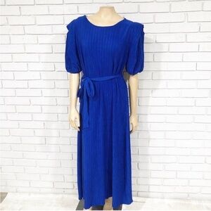 River Island Women’s Blue Puff Sleeve Midi Dress